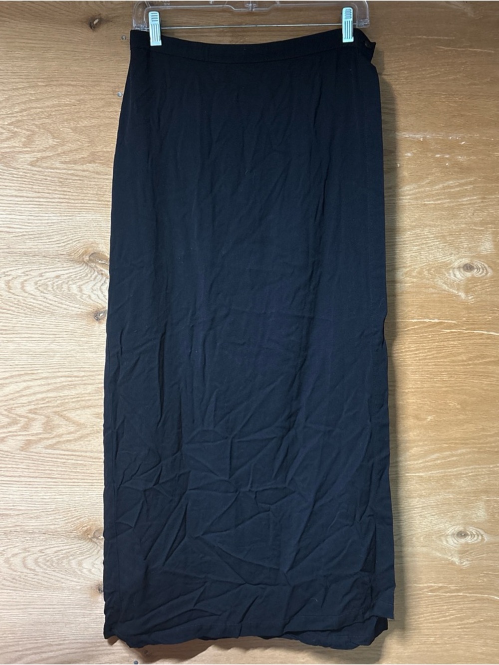 Vintage Black Women's Maxi Wrapping Skirt - Classic Straight Silhouette